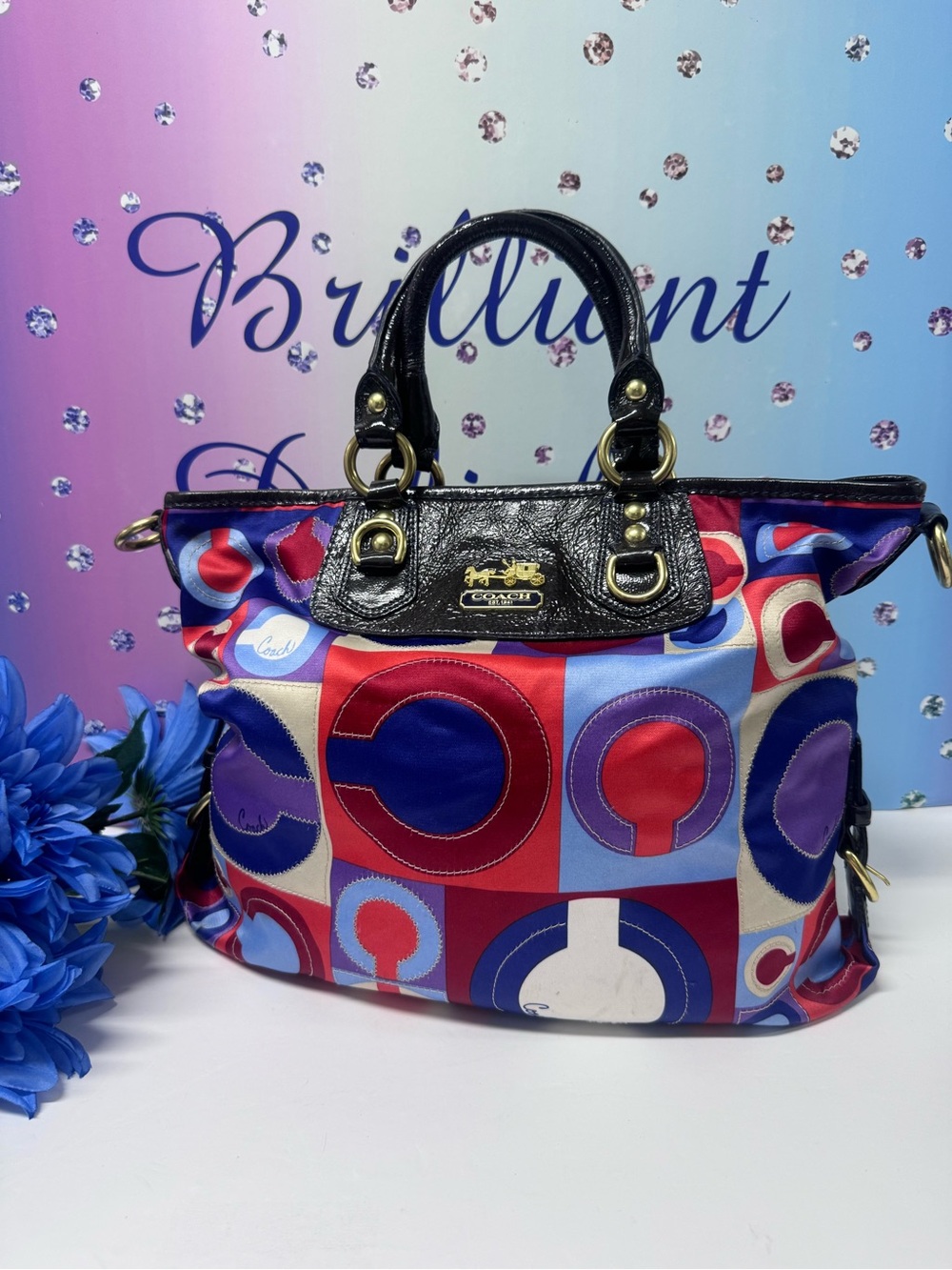 RETRO COACH OP ART TOTE BAG